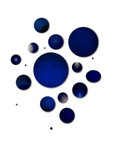 Composition des dessins réalisés à la base des pigments bleu